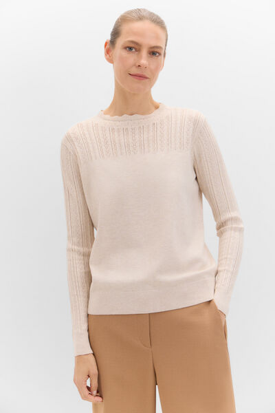 Cortefiel Combined knit jumper Beige