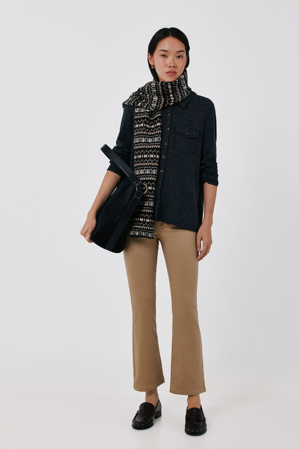 Cortefiel Sensational cropped flare jeans Beige