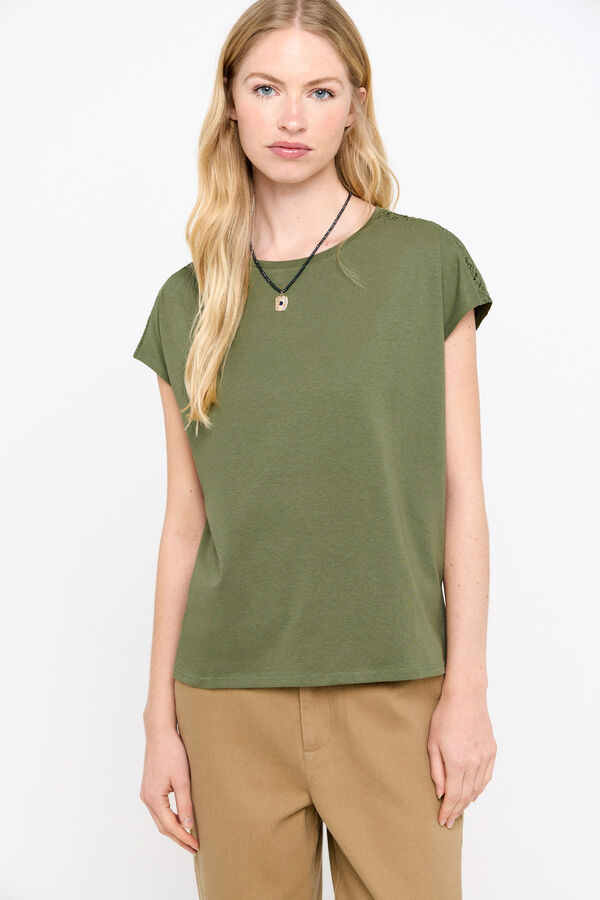 Cortefiel T-shirt básica renda Verde