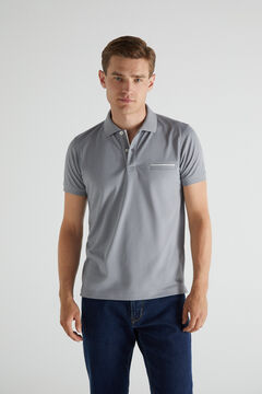 Cortefiel Short-sleeved Coolmax fresh® polo shirt Gray