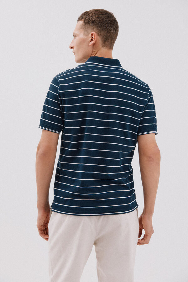 Cortefiel Striped polo shirt Navy