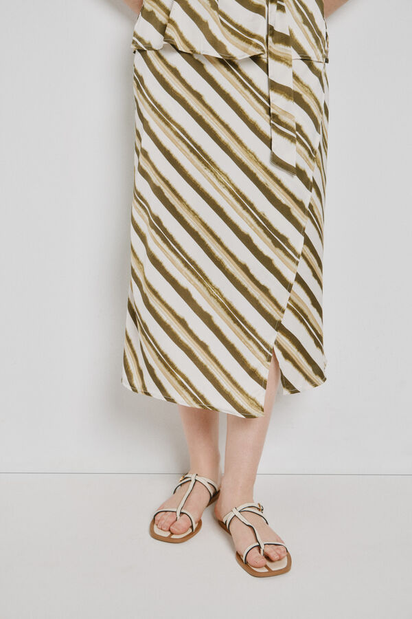 Vero Moda Saia midi acetinada Verde