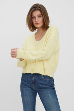 Cortefiel Short knit cardigan  Yellow