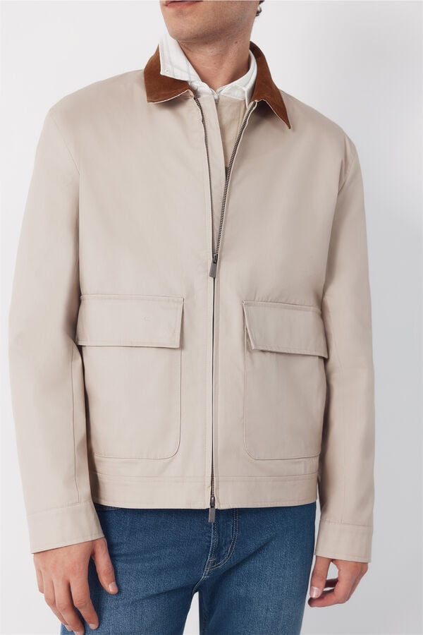 Cortefiel Jacket with combined neck Beige