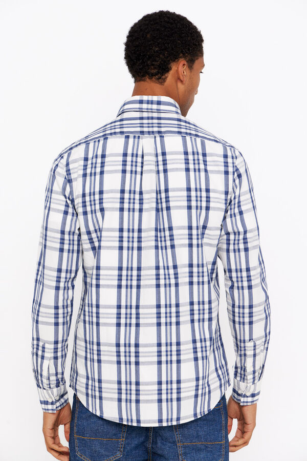 Cortefiel Easy-iron checked shirt Blue