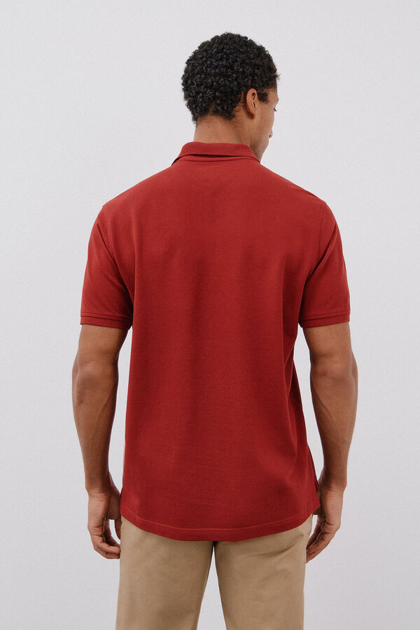 Cortefiel Basic piqué polo shirt Maroon