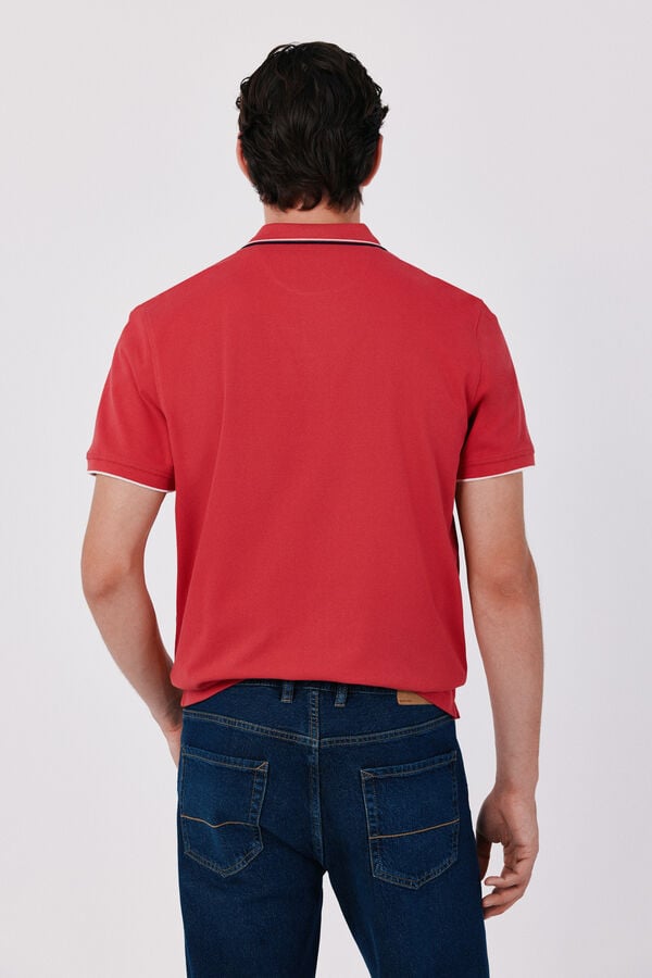 Cortefiel Piqu&eacute; polo shirt Red