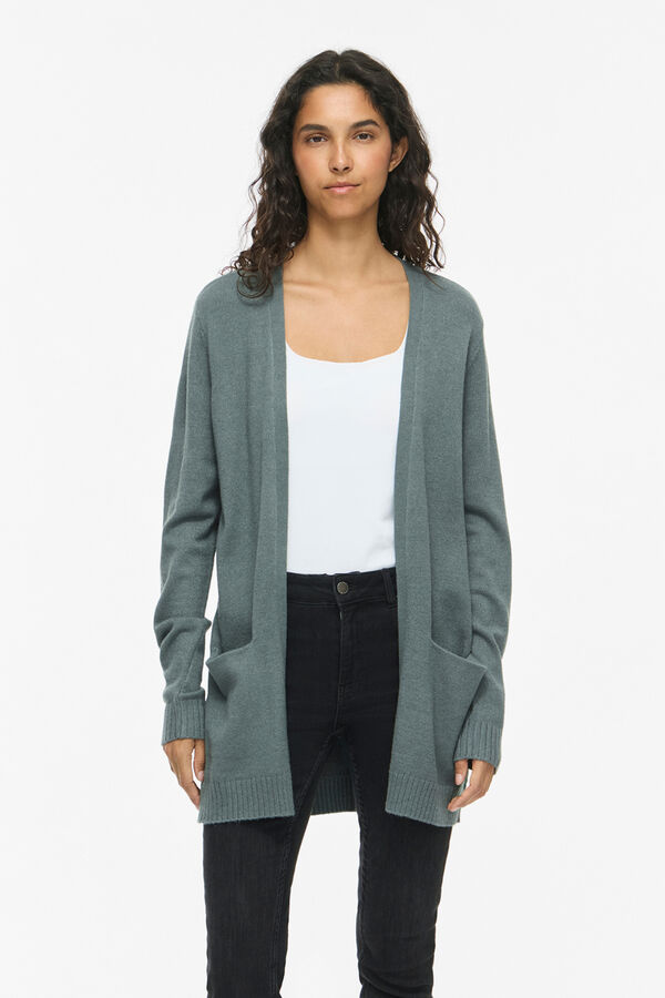 Vila Knit long cardigan Green