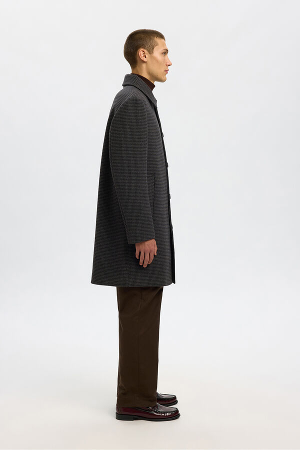 Selected Sobretudo longo de lã Cinzento