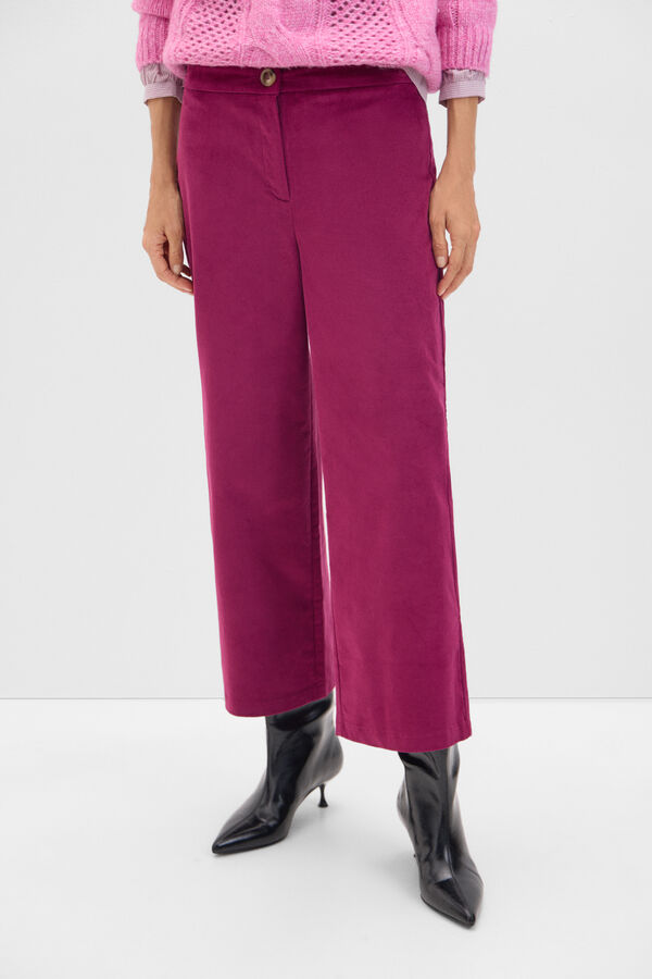 Cortefiel Velvetón marin trousers Purple