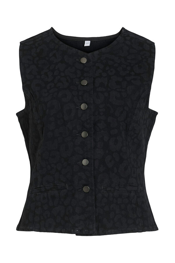 Vila Colete com estampa animal Preto