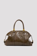 Cortefiel Trapezoid handbag Dark brown
