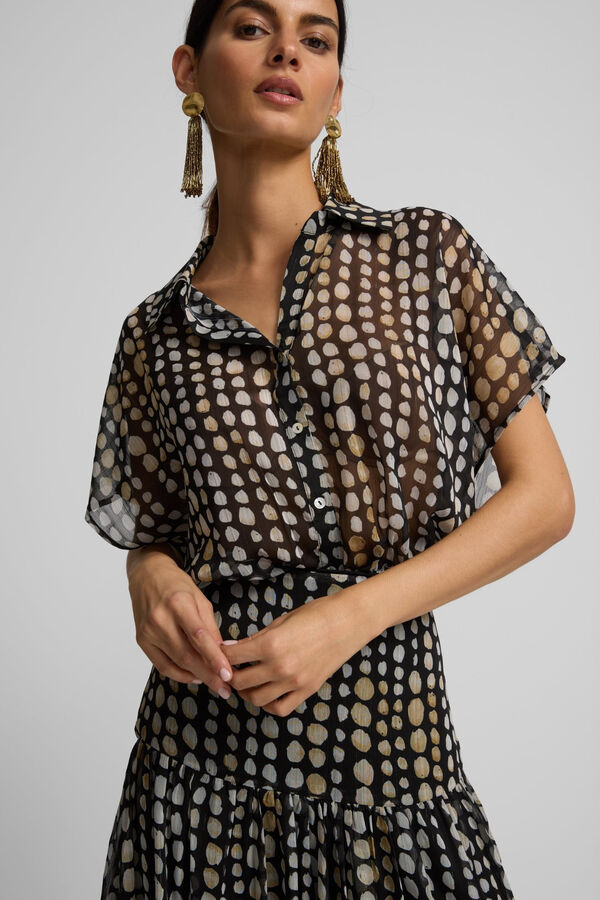 Silbon Camisa lunares Negro