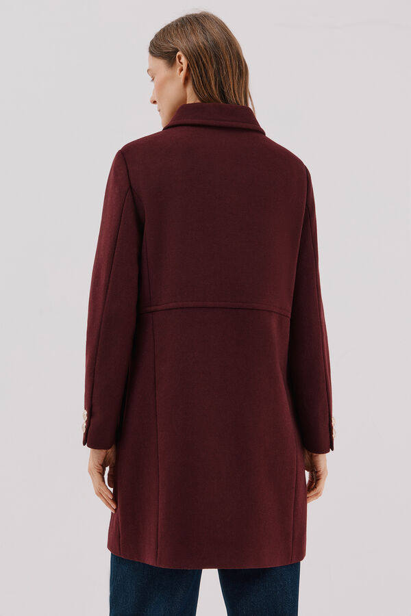 Cortefiel Coat with golden buttons Maroon