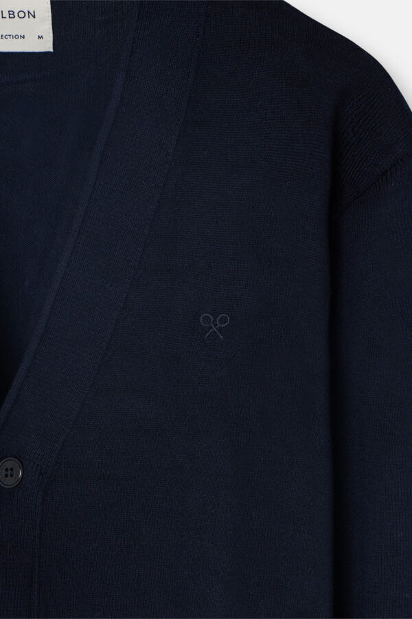Silbon Casaco de malha clássico Azul
