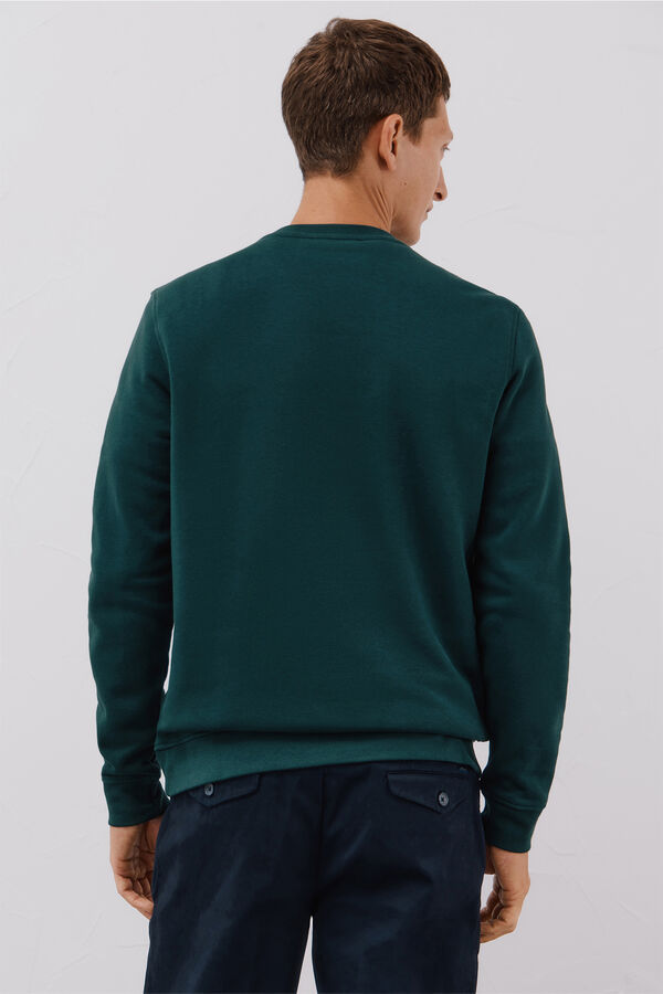 Cortefiel Crew-neck sweatshirt Dark green
