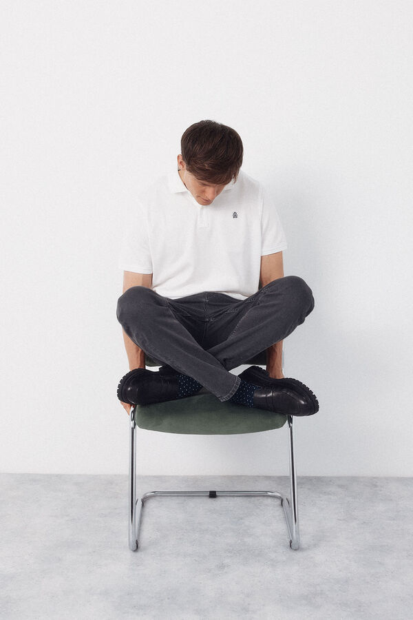 Cortefiel Basic piqu&eacute; polo shirt White