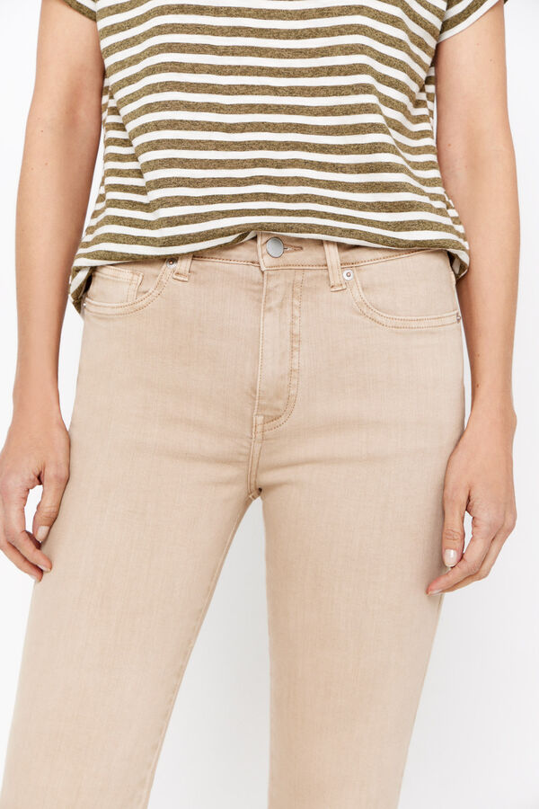 Cortefiel Cropped bell-bottom jeans Ivory