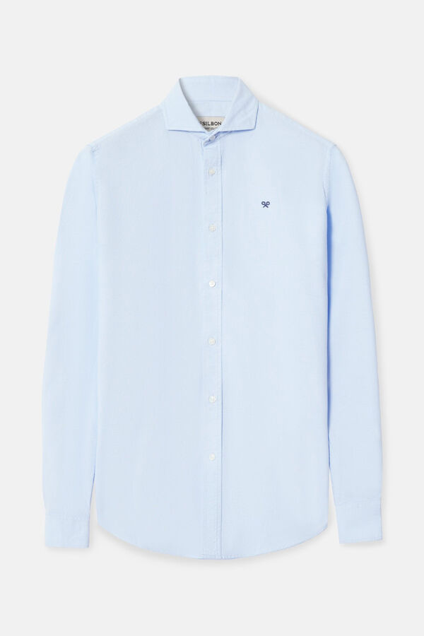 Silbon Oxford cutaway sport shirt Blue