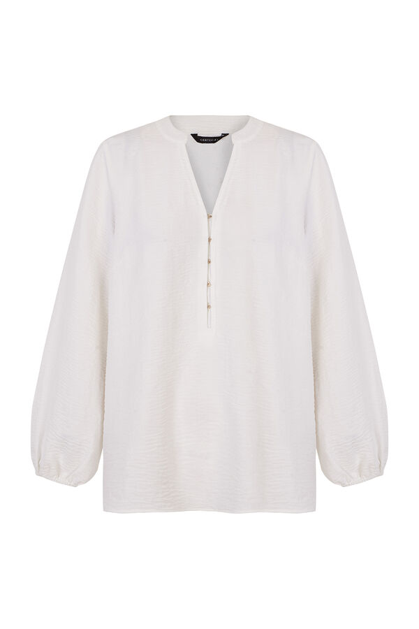 Cortefiel Blusa mao botones Marfil