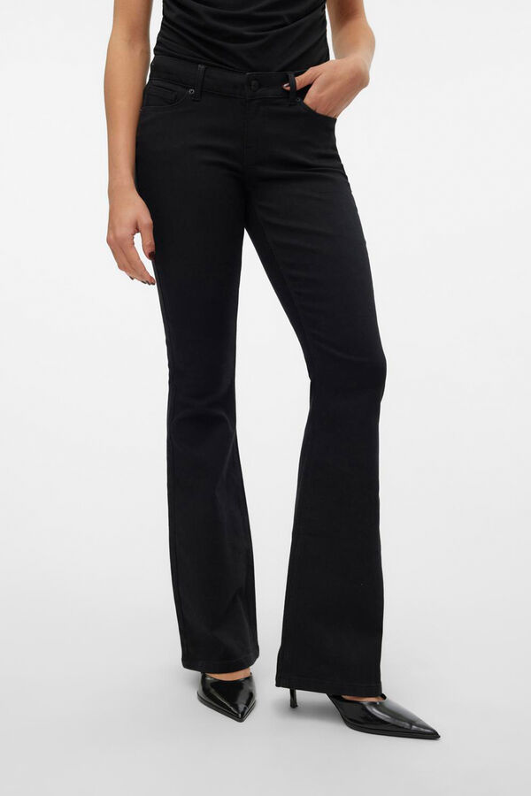 Cortefiel Bell-bottom jeans Black
