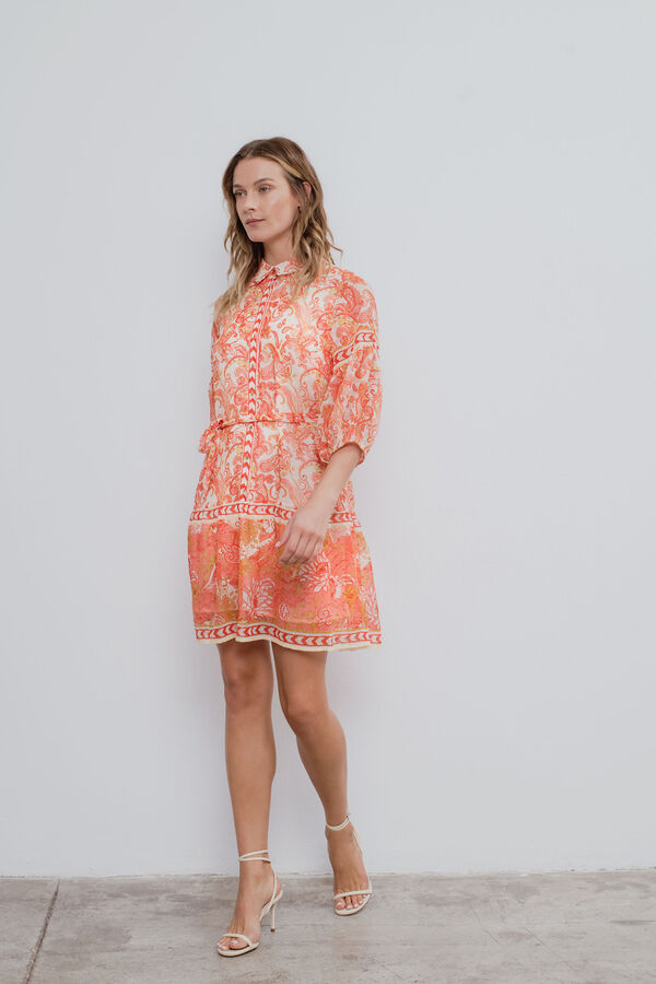 Vila Vestido curto camiseiro Multicolorido