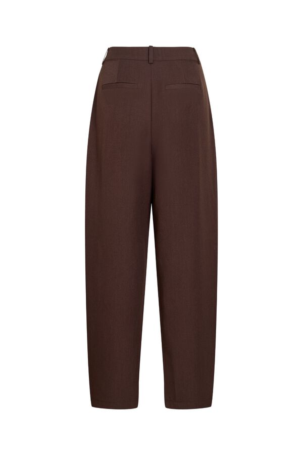 Vila Wide trousers with pleats Dark brown
