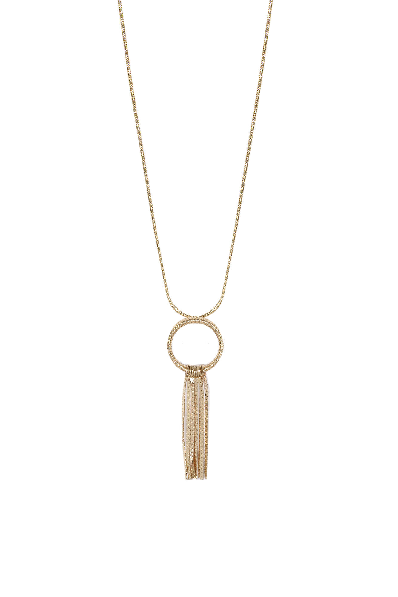 Womens gold tassel necklace online