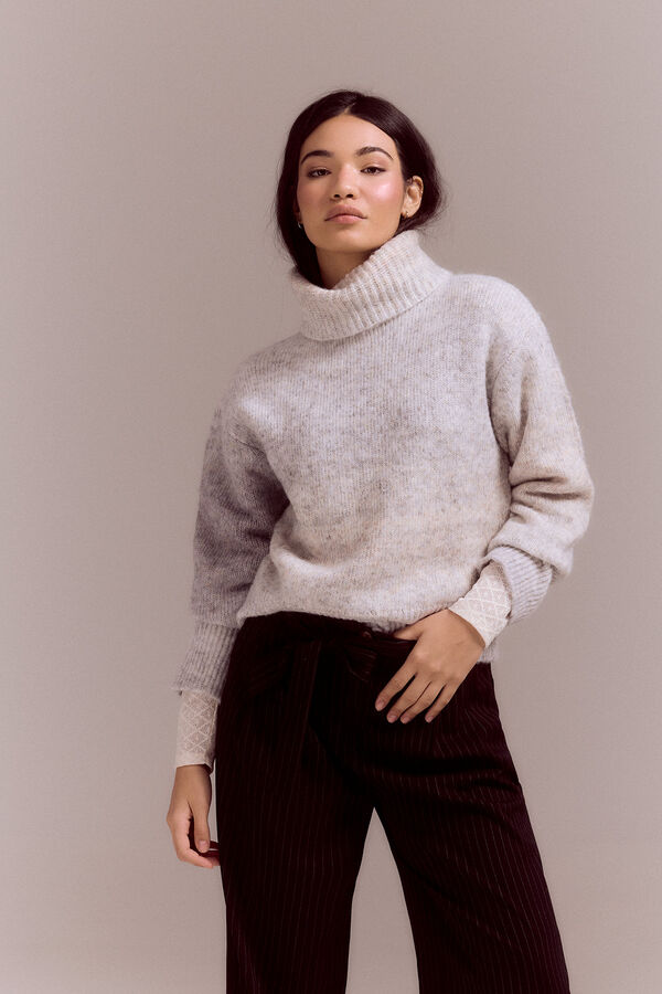 Cortefiel Polo neck jumper Grey