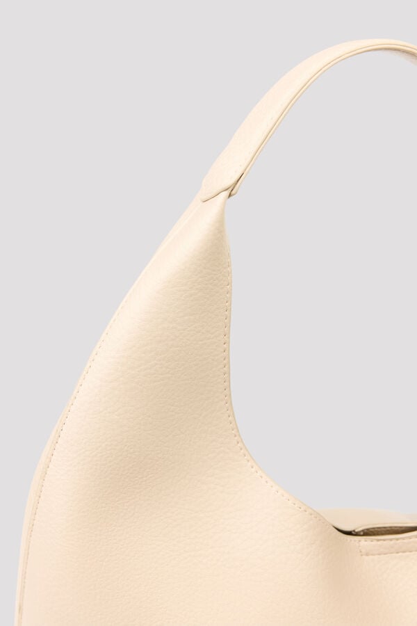 Cortefiel Basic hobo bag Ivory