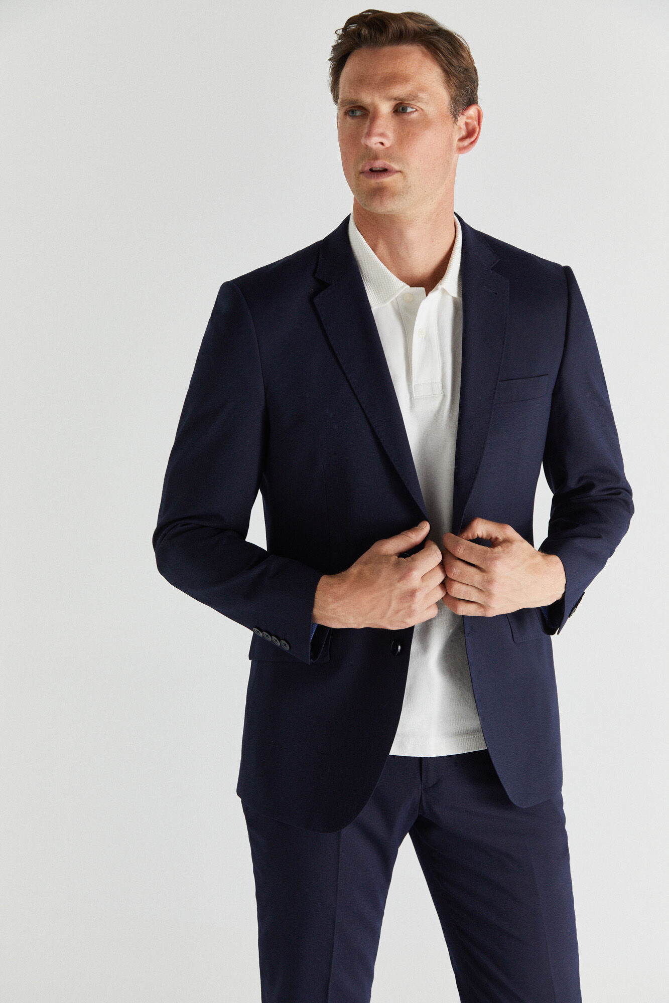 Navy blue slim fit blazer hot sale