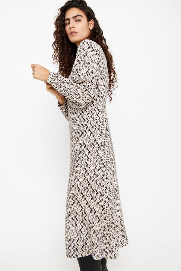 Cortefiel Long-sleeved printed dress Multicolour