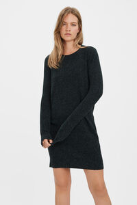 Cortefiel Jersey-knit dress with round neck Green