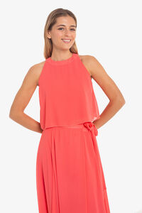 Cuplé Top curto de chiffon