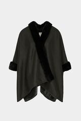 Morgan Cape with faux fur details Black