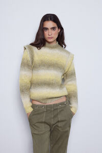 Cortefiel Multicoloured purl knit jumper Printed beige