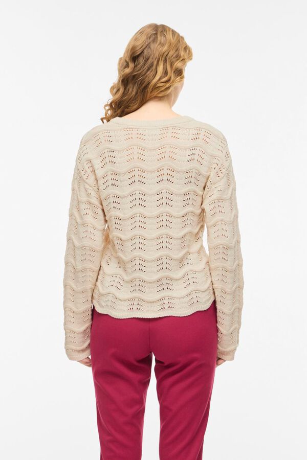 Vila Camisola de malha pointelle em algod&atilde;o org&acirc;nico Tostado