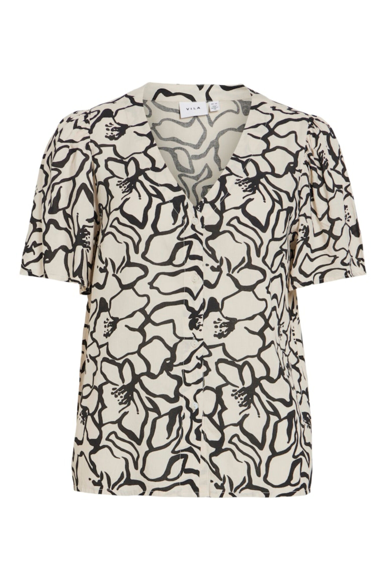 Vila Blusa de manga curta em viscose