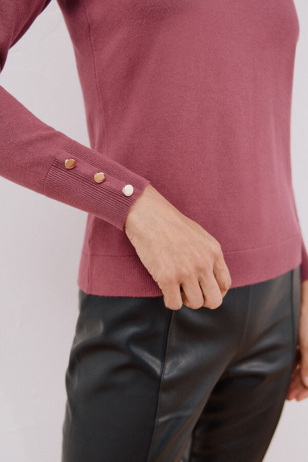 Cortefiel Short-sleeved jumper Maroon