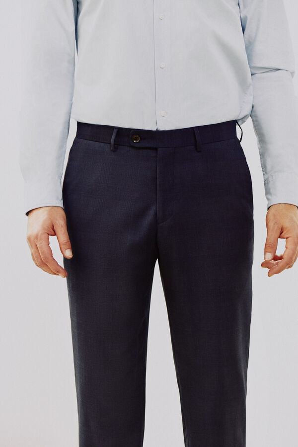 Cortefiel Slim fit checked trousers Navy