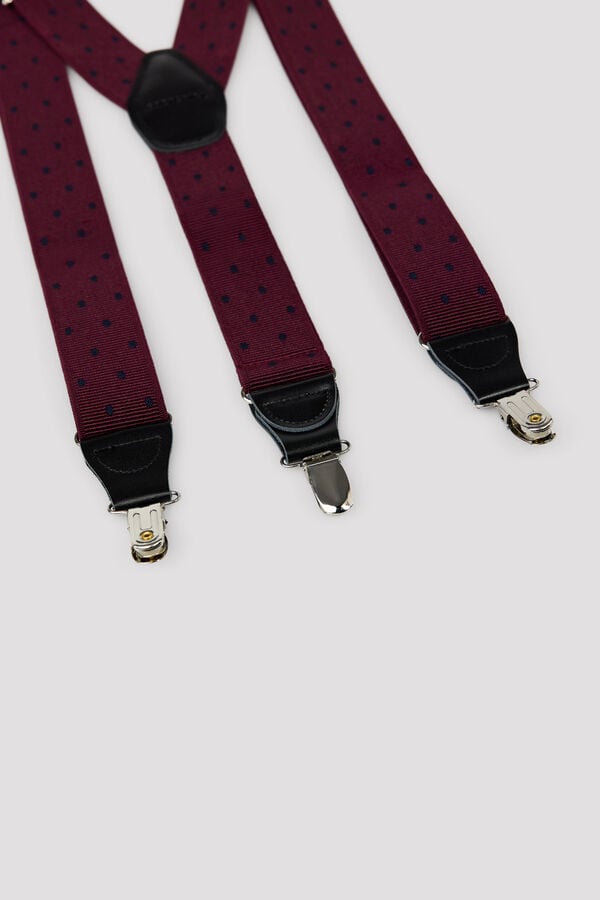 Cortefiel Polka-dot elastic strap Maroon