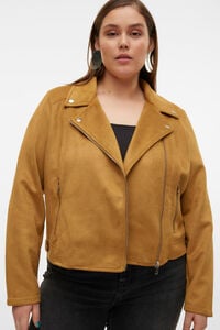 Cortefiel Plus size faux suede jacket  Brown