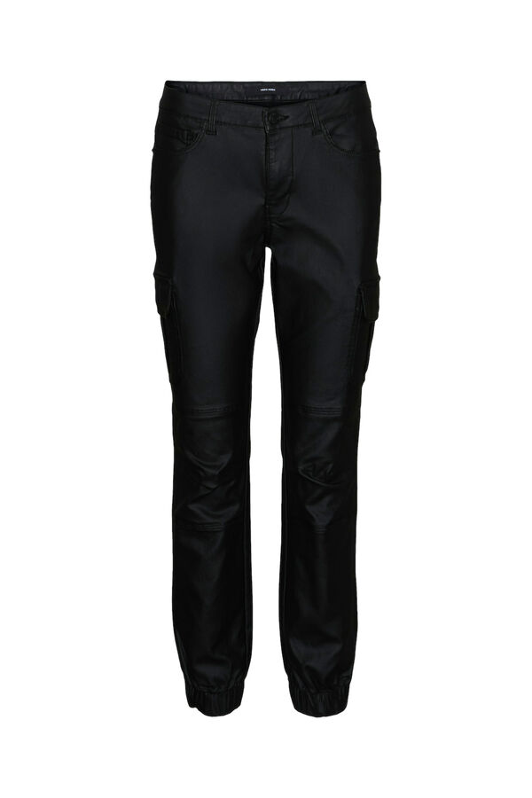 Vero Moda Calça cargo encerada  Preto