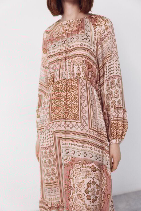 Cortefiel Printed dress Printed purple