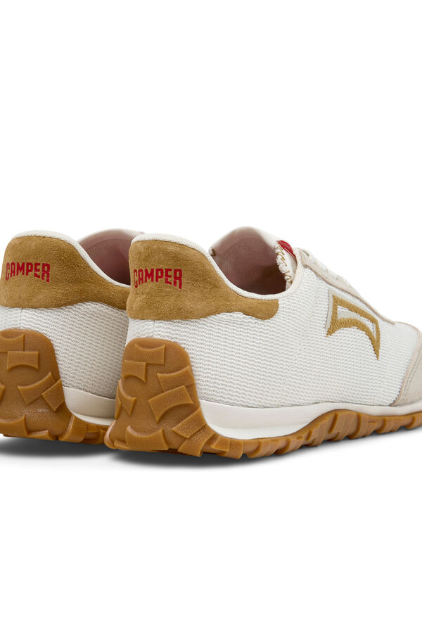 Camper Chinelos de quarto em tecido e pele nobuck para mulher Branco