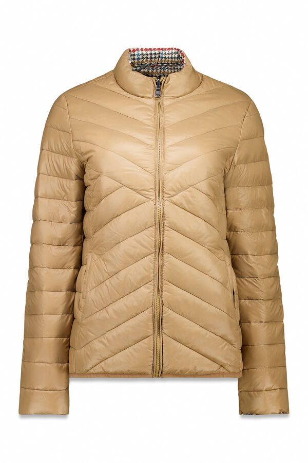 Cortefiel Reversible feather bomber jacket Beige