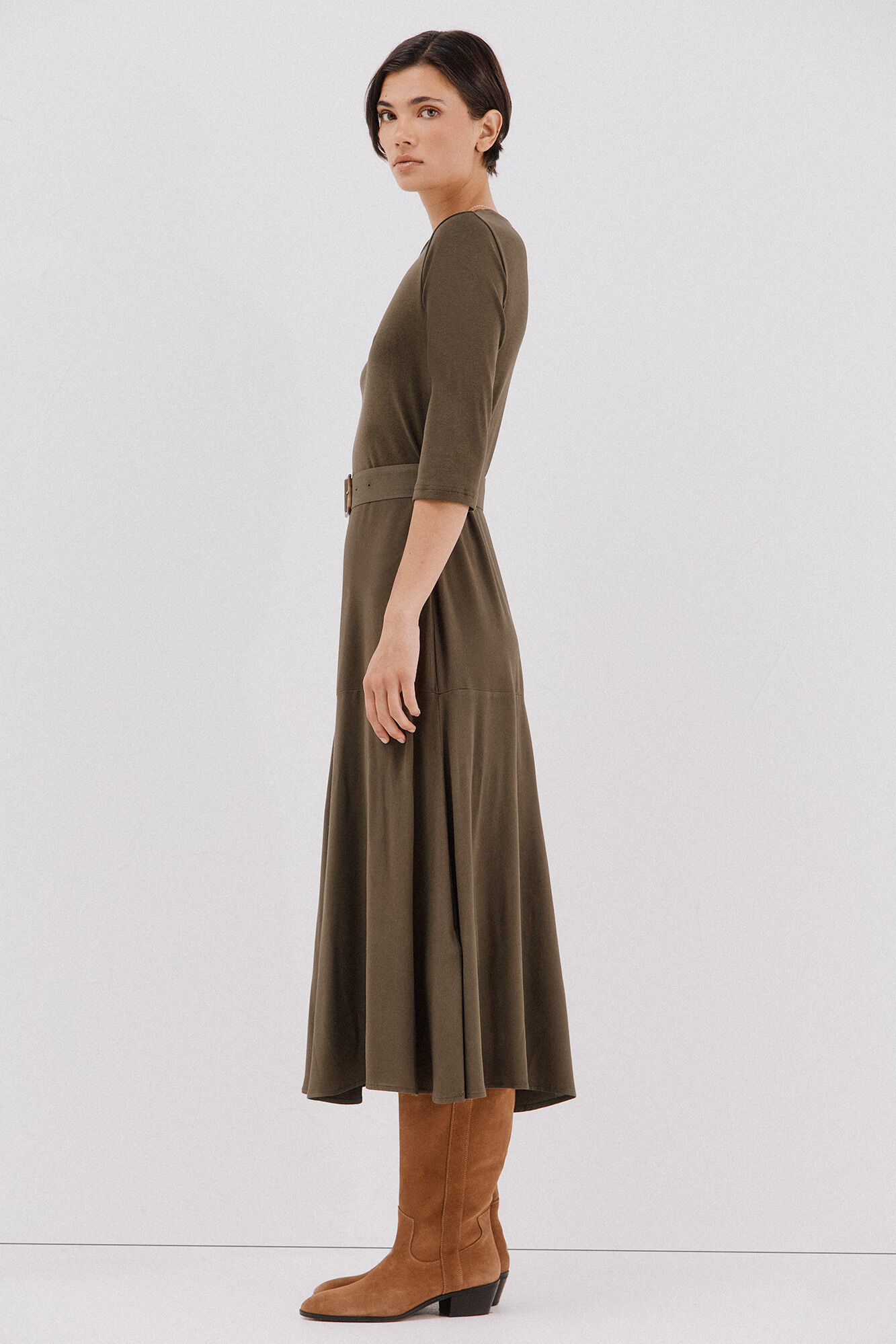Cortefiel Combined dress with belt