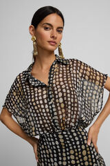 Silbon Camisa lunares Negro