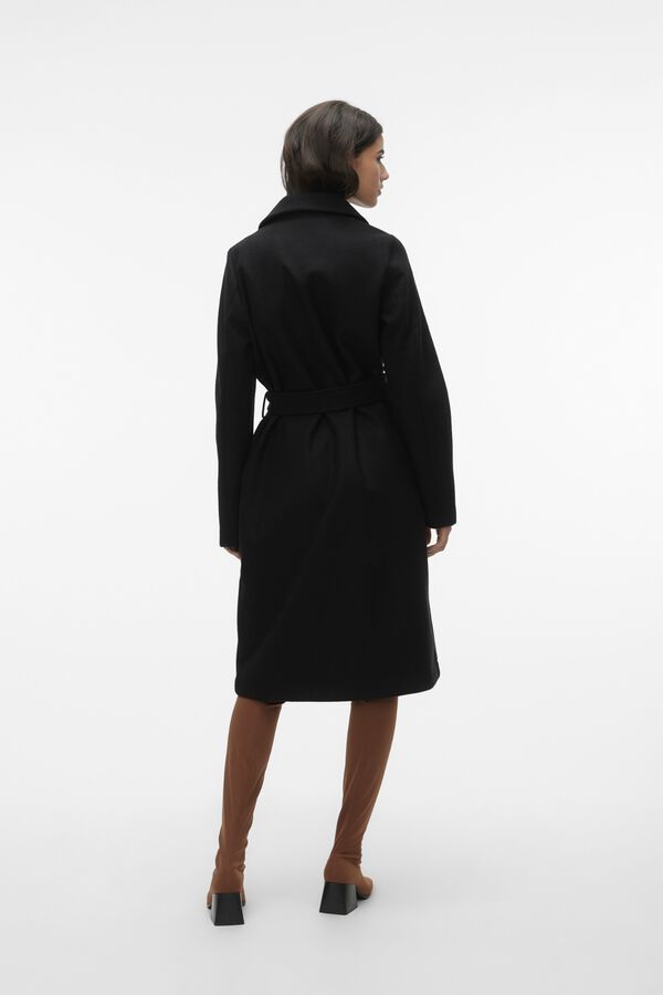 Vero Moda Sobretudo comprido com aba Preto