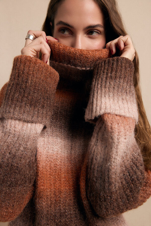 Slowlove Camisola gola alta Tostado